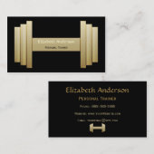 Moderner Schwarz-und Goldpersönlicher Trainer Visitenkarte (Vorne/Hinten)