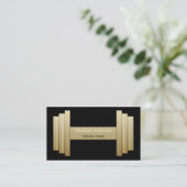 Moderner Schwarz-und Goldpersönlicher Trainer Visitenkarte (Stehend Vorderseite)