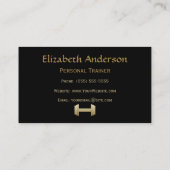 Moderner Schwarz-und Goldpersönlicher Trainer Visitenkarte (Rückseite)