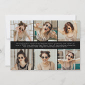 Moderner Schwarz-Weiß-12-Foto-Abschluss Ankündigung (Rückseite)