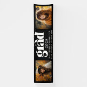 Moderner Schwarz-Weiß-Abschluss 2 Foto lang Banner (Vertikal)