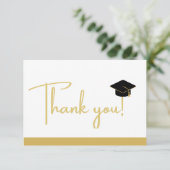 Moderner Schwarz-Weiß-Abschluss Danke, C Dankeskarte (Stehend Vorderseite)