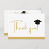 Moderner Schwarz-Weiß-Abschluss Danke, C Dankeskarte (Vorne/Hinten)