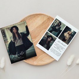 Moderner Schwarz-Weiß-Abschluss Einladung