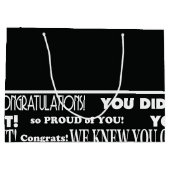 Moderner Schwarz-Weiß-Abschluss Große Geschenktasc Geschenktüte (Rückseite)