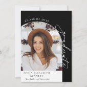 Moderner Schwarz-weiß Arch Foto Abschluss Ankündigung (Vorderseite)