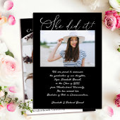 Moderner Schwarz-weiß Arch Foto Abschluss Ankündigung