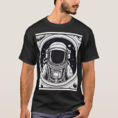 Moderner Schwarz-Weiß-Astronauten Männer-T - Shirt (Vorderseite)