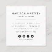 Moderner Schwarz-Weiß-Dekorrahmen Quadratische Visitenkarte (Rückseite)