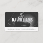 Moderner Schwarz-Weiß DJ DeeJay Musician Visitenkarte (Vorderseite)