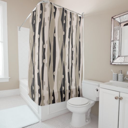 Moderner Schwarz-Weiß-Duschvorhang für das Badezim Duschvorhang (Beispiel)