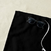 Moderner, schwarz-weiß-eleganter Drehname  Strandtuch (Beispiel)