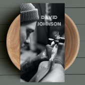 Moderner Schwarz-Weiß-Foto Tätowier Künstlersalon Visitenkarte