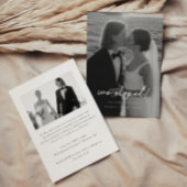 Moderner Schwarz-Weiß-Foto "We Eloped" Empfang Einladung