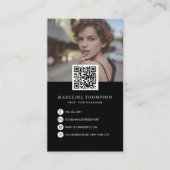 Moderner Schwarz-Weiß-FotoCollage Fotograf Visitenkarte (Vorderseite)