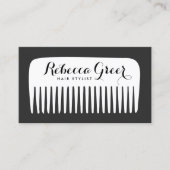 Moderner Schwarz-Weiß-Friseursalon Visitenkarte (Vorderseite)