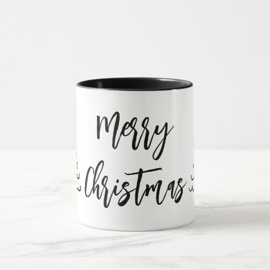 Moderner Schwarz-Weiß-frohe Weihnachtsbaum Tasse (Zentrum)