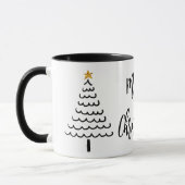 Moderner Schwarz-Weiß-frohe Weihnachtsbaum Tasse (Links)