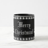 Moderner Schwarz-Weiß-frohe Weihnachtsbaum Tasse (Zentrum)