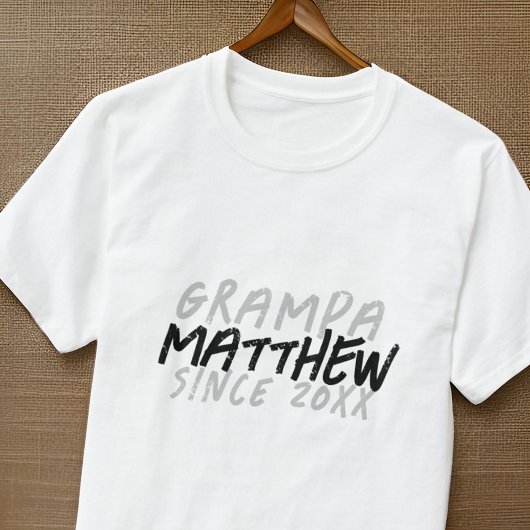 Moderner Schwarz-Weiß-Grunge für die Coole Grampa T-Shirt