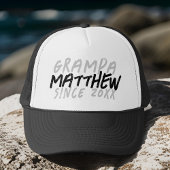 Moderner Schwarz-Weiß-Grunge für die Coole Grampa Truckerkappe