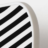 Moderner Schwarz-Weiß-Individuelle Name Pickleball Schläger (Linke Seite)