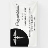 Moderner Schwarz-Weiß-Kadukus-Pflege-Abschluss Banner (Vertikal)