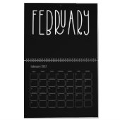 Moderner Schwarz-Weiß-Kalender Kalender (Feb 2027)