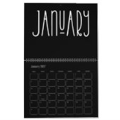 Moderner Schwarz-Weiß-Kalender Kalender (Jan 2027)