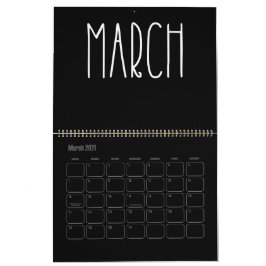 Moderner Schwarz-Weiß-Kalender Kalender