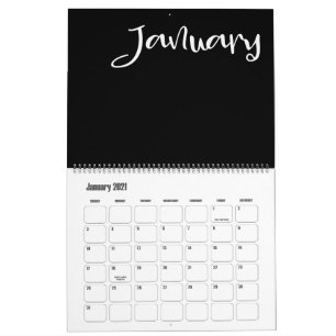 Moderner Schwarz-Weiß-Kalender Kalender
