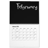 Moderner Schwarz-Weiß-Kalender Kalender (Feb 2026)