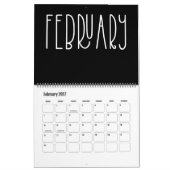 Moderner Schwarz-Weiß-Kalender Kalender (Feb 2027)