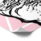 Moderner Schwarz-Weiß-Lama und Dreiecke Poster (Ecke)