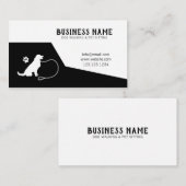 Moderner Schwarz-Weiß-Leash-Hund Walking Visitenkarte (Vorne/Hinten)