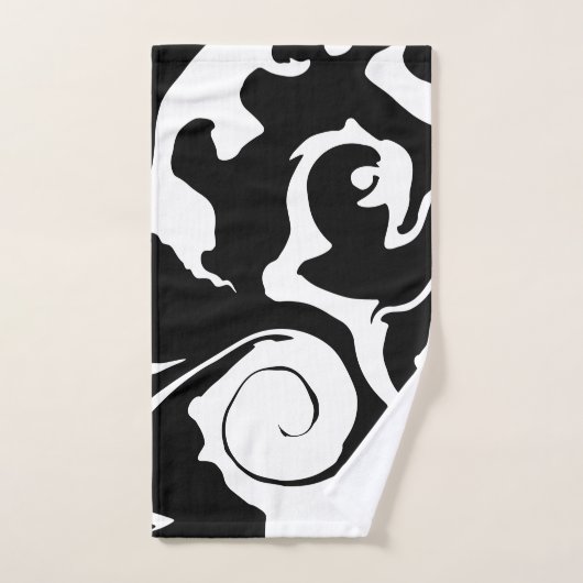 Moderner Schwarz-Weiß-Marmor-Swirl Badhandtuch Set (Handtuch)