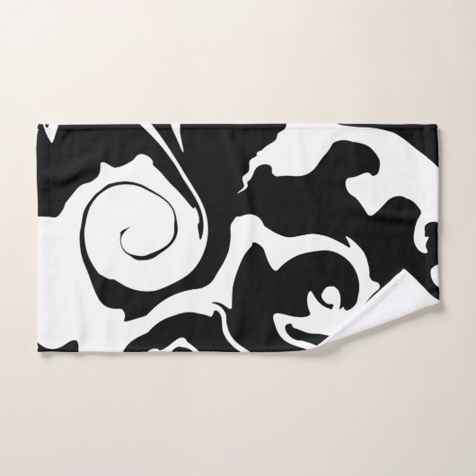 Moderner Schwarz-Weiß-Marmor-Swirl Badhandtuch Set (Handtuch)
