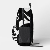 Moderner Schwarz-Weiß-Marmor-Swirl Bedruckter Rucksack (Rechts)