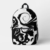 Moderner Schwarz-Weiß-Marmor-Swirl Bedruckter Rucksack (Vorderseite)