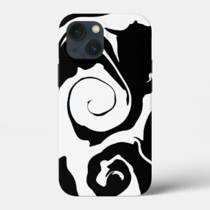 Moderner Schwarz-Weiß-Marmor-Swirl Case-Mate iPhone Hülle
