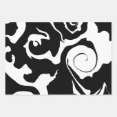 Moderner Schwarz-Weiß-Marmor-Swirl Geschenkpapier Set (Vorderseite 3)