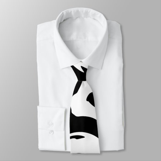 Moderner Schwarz-Weiß-Marmor-Swirl Krawatte (Gebunden)