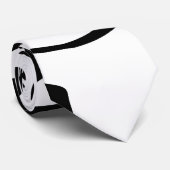 Moderner Schwarz-Weiß-Marmor-Swirl Krawatte (Gerollt)