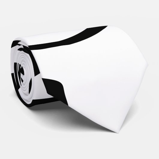 Moderner Schwarz-Weiß-Marmor-Swirl Krawatte (Gerollt)