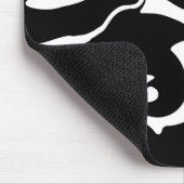 Moderner Schwarz-Weiß-Marmor-Swirl Mousepad (Ecke)