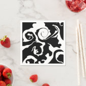 Moderner Schwarz-Weiß-Marmor-Swirl Serviette (Beispiel)
