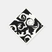 Moderner Schwarz-Weiß-Marmor-Swirl Serviette (Ecke)