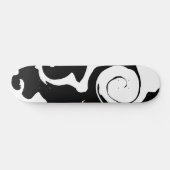 Moderner Schwarz-Weiß-Marmor-Swirl Skateboard (Horizontal)