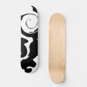Moderner Schwarz-Weiß-Marmor-Swirl Skateboard (Vorderseite)
