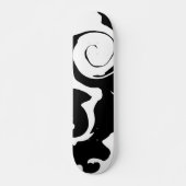 Moderner Schwarz-Weiß-Marmor-Swirl Skateboard (Vorne)
